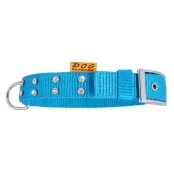 Нейлоновый ошейник Dog Extreme со стразами для собак 40 мм, 46-58 см, голубой