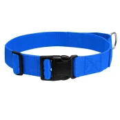 Нейлоновий нашийник з ручкою Dog Extreme для собак, регульований, 40 мм, 55-75 см, блакитний