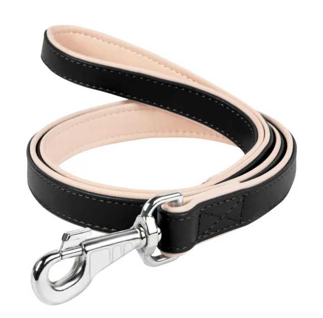 Подвійний поводок Brilliance для собак 25 мм, 122 см, чорний