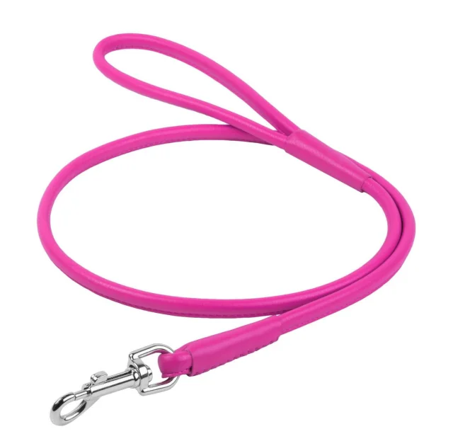 Повідець круглий Waudog Glamour для собак 6 мм, 122 см, рожевий