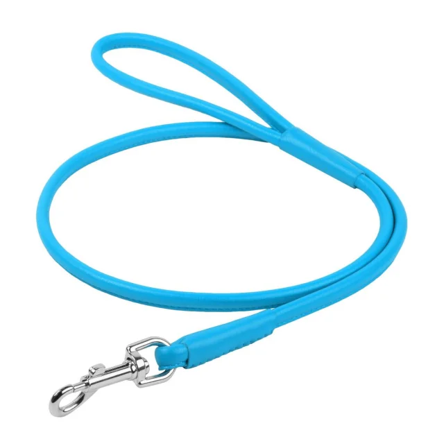 Поводок круглый Waudog Glamour для собак 4 мм, 122 см, голубой