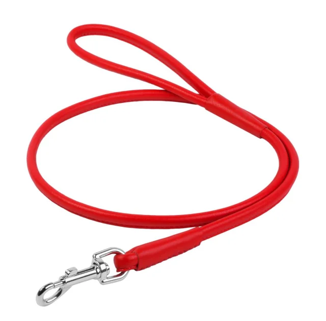 Повідець круглий Waudog Glamour для собак 4 мм, 122 см, червоний