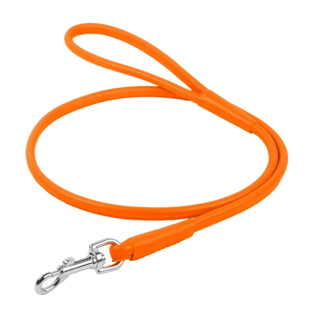 Поводок круглый Waudog Glamour для собак 4 мм, 122 см, оранжевый