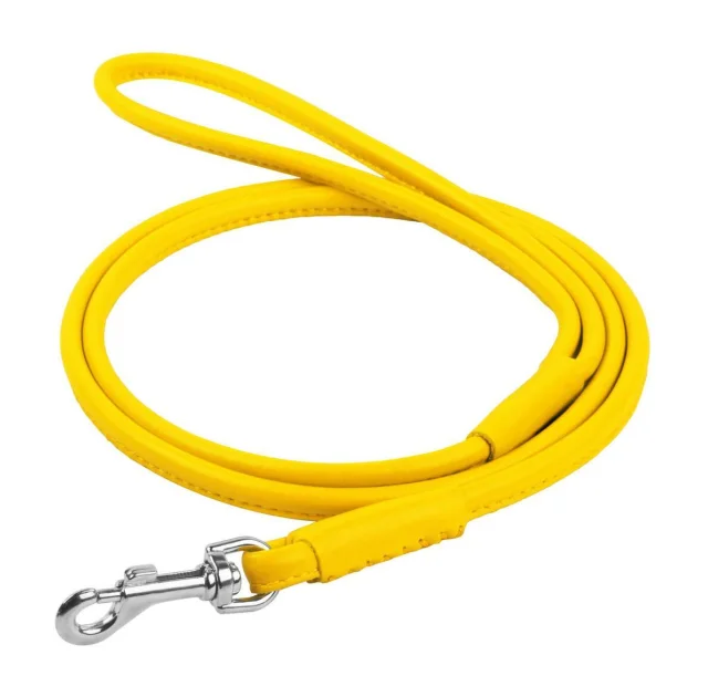 Поводок круглый Waudog Glamour для собак 4 мм, 183 см, желтый