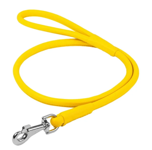 Поводок круглый Waudog Glamour для собак 13 мм, 122 см, желтый