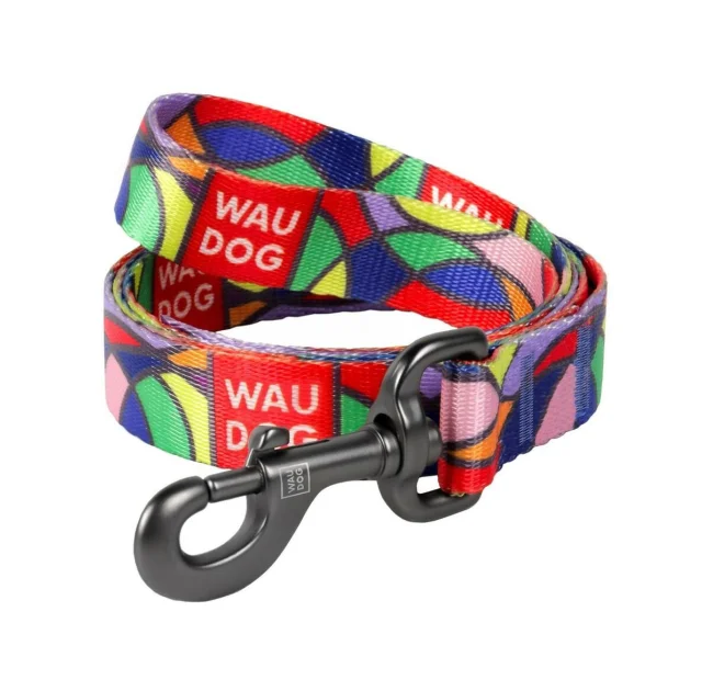 Поводок Waudog Nylon с рисунком Витраж для собак 20 мм, 122 см