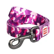 Поводок Waudog Nylon с рисунком Розовый камо для собак 25 мм, 122 см