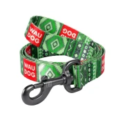 Повідець Waudog Nylon з малюнком Етно зелений для собак 15 мм, 122 см