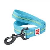 Поводок светонакопительный Waudog Nylon для собак 20 мм, 122 см, голубой