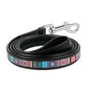 Поводок Waudog Printed с рисунком Этно для собак 25 мм, 122 см, черный