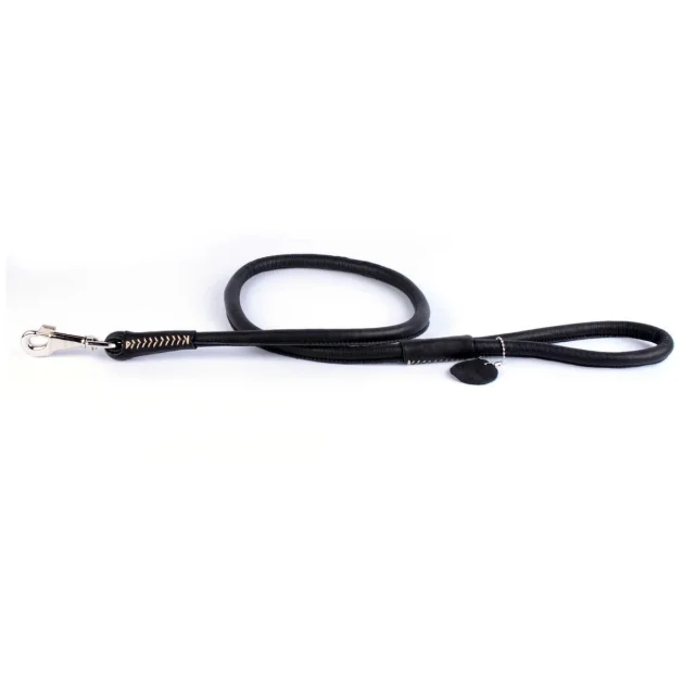 Повідець круглий Waudog Soft для собак 10 мм, 122 см, чорний