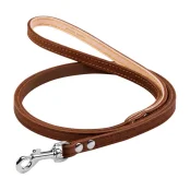 Поводок одинарный для собак, непрошитый, 12 мм, 122 см, коричневый