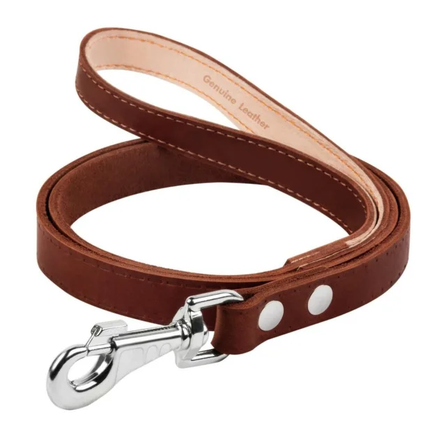 Поводок одинарный для собак, непрошитый, 14 мм, 122 см, коричневый