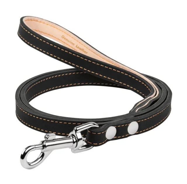 Поводок двойной для собак, с прошивкой 14 мм, 122 см, черный