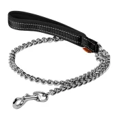 Поводок-цепь Dog Extreme с нейлоновой ручкой для мелких пород собак, 2 мм, 105 см, черный