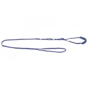 Ринговка с кожаной накладкой и стразами Dog Extreme для собак 5 мм, 130 см, голубой