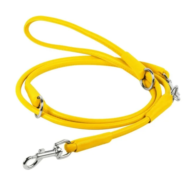 Повідець-перестіжки Waudog Glamour круглий для собак, 10 мм, жовтий