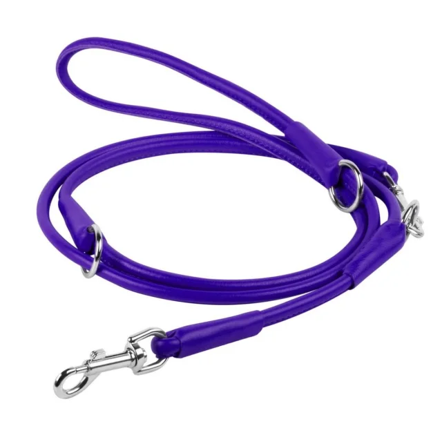 Поводок-перестежка Waudog Glamour круглый для собак, 10 мм, фиолетовый