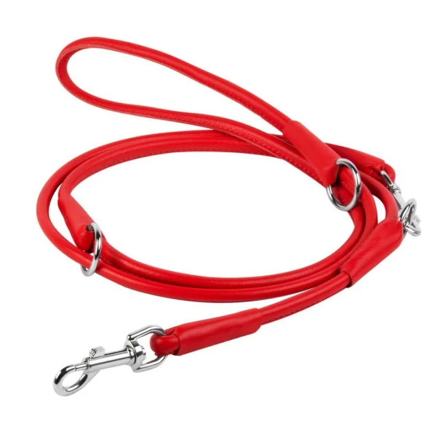 Повідець-перестіжки Waudog Glamour круглий для собак, 6 мм, червоний