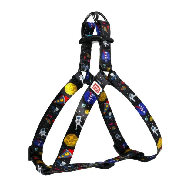 Шлея Waudog Nylon для собак с рисунком Nasa 25 мм, 60-90 см