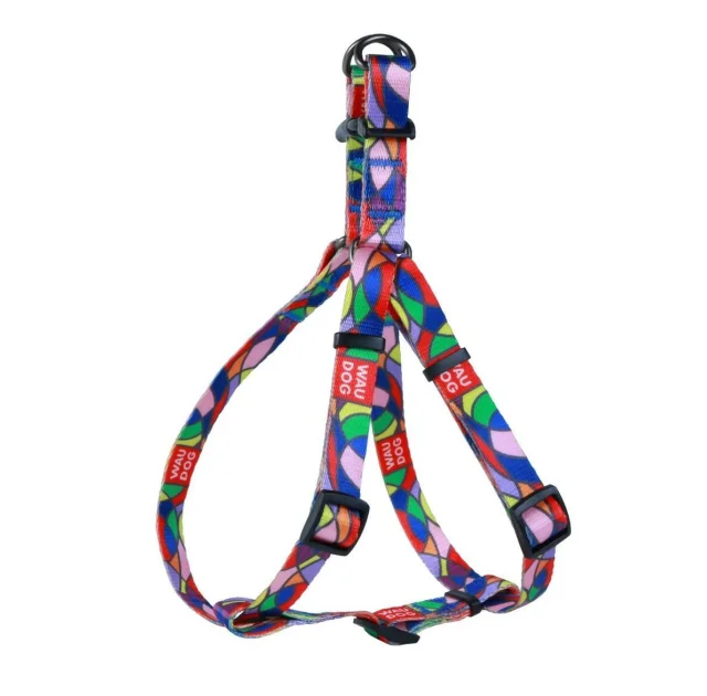 Шлея Waudog Nylon для собак с рисунком Витраж 15 мм, 40-55 см