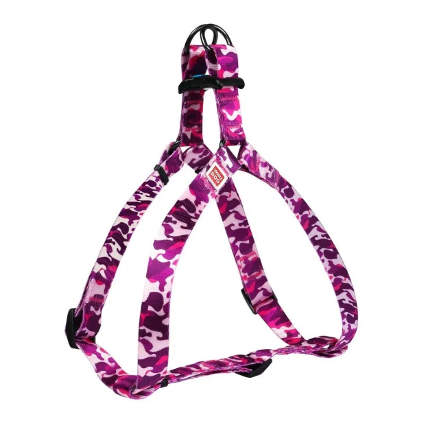 Шлея Waudog Nylon для собак с рисунком Розовый камо 15 мм, 40-55 см