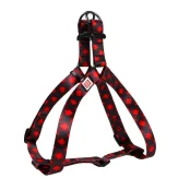 Шлея Waudog Nylon для собак с рисунком Шотландка красная 25 мм, 60-90 см