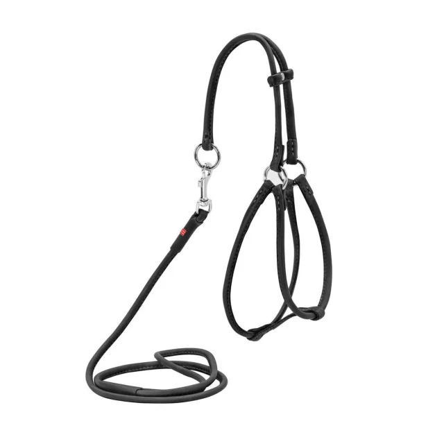 Шлея-поводок круглая Waudog Soft №1 для кошек и мелких собак, 6мм x 105см, черная