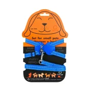 Нейлонова шлея на планшеті Dog Extreme для кроликів 15 мм, 30-45 см, блакитна