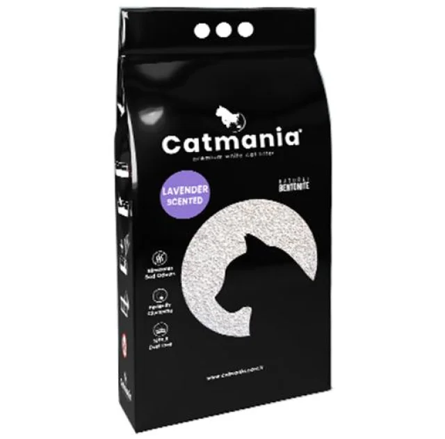 Бентонітовий наповнювач Catmania для котів з запахом лаванди, фіолетові гранули, 5 л