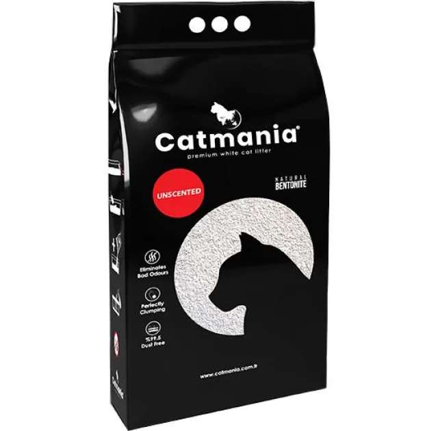 Бентонітовий наповнювач Catmania для котів, натуральний білий, 5 л