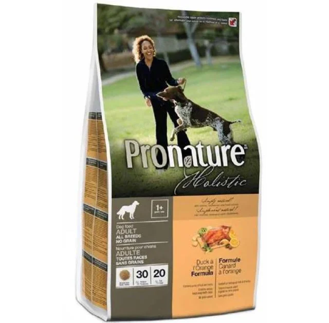Сухий корм Pronature Holistic Adult Duck & Orange з качкою і апельсинами, без злаків, для собак, 2.72 кг