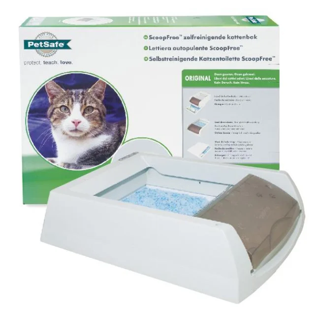 Туалет PetSafe ScoopFree автоматичний для котів, в комплекті сілікагелевой наповнювач
