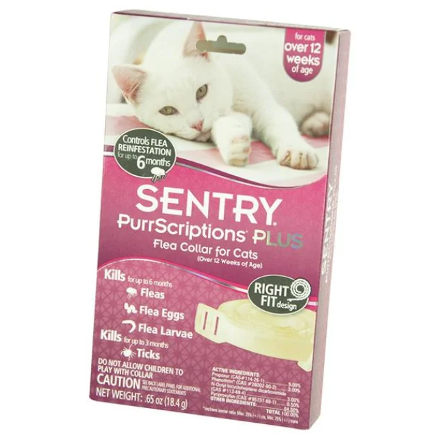 Нашийник Sentry PurrScriptions Plus від бліх і кліщів для котів, 6 місяців захисту, 32 см