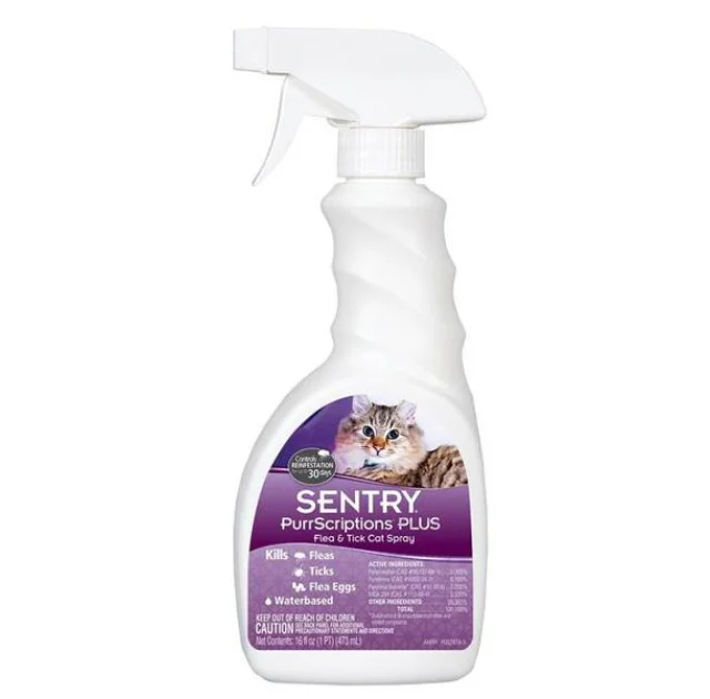 Спрей Sentry Purrscriptions Plus Сентро від бліх і кліщів, для котів, 473 мл