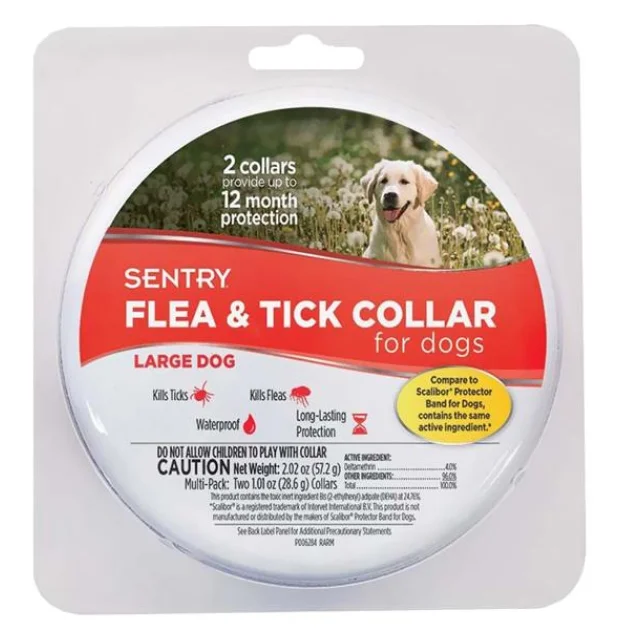 Нашийник Sentry Flea & Tick Large від бліх і кліщів, для собак великих порід, 6 місяців захисту, 56 см, 2 шт