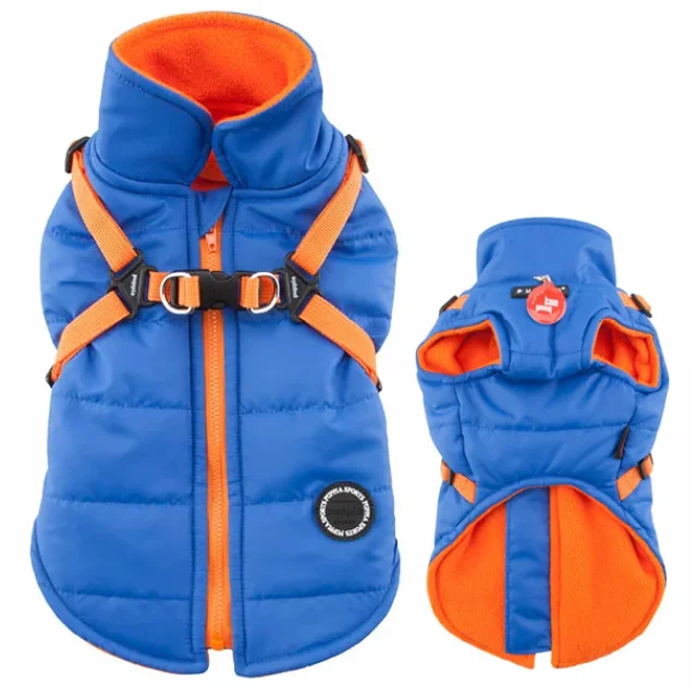 Жилет Puppia Mountaineer з шлеєю, для собак, розмір L, синій