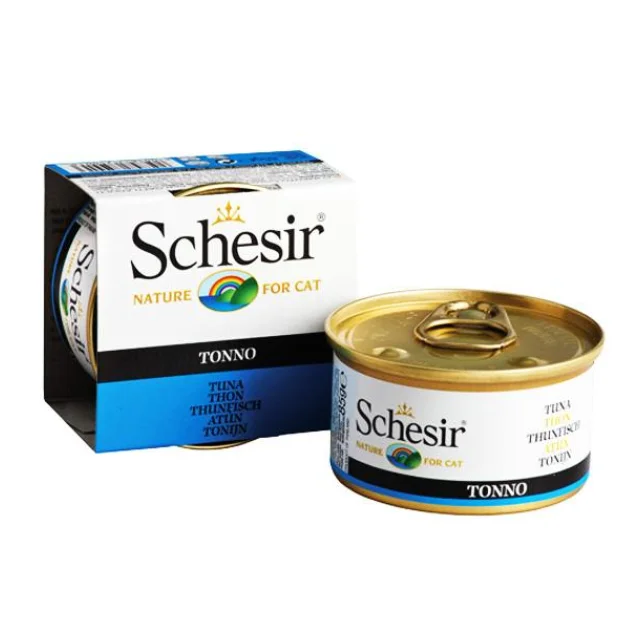 Консерви Schesir Tuna для котів, тунець з рисом, банку, 85 г