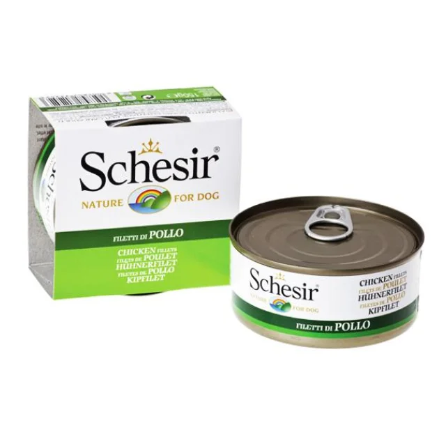 Консерви Schesir Chicken Fillet для собак, з курячим філе і рисом, банку, 150 г