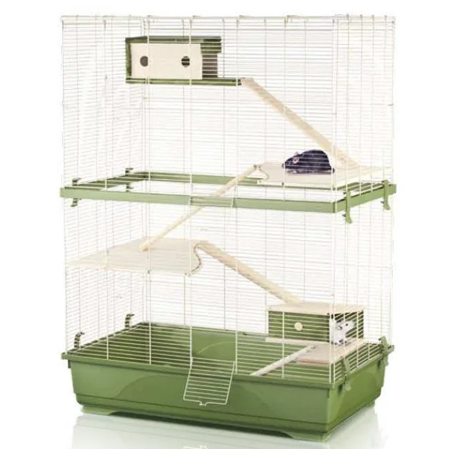 Клетка Imac Rat 80 Double Wood клетка для крыс, пластик, зеленая, 80х48.5х108.5 см