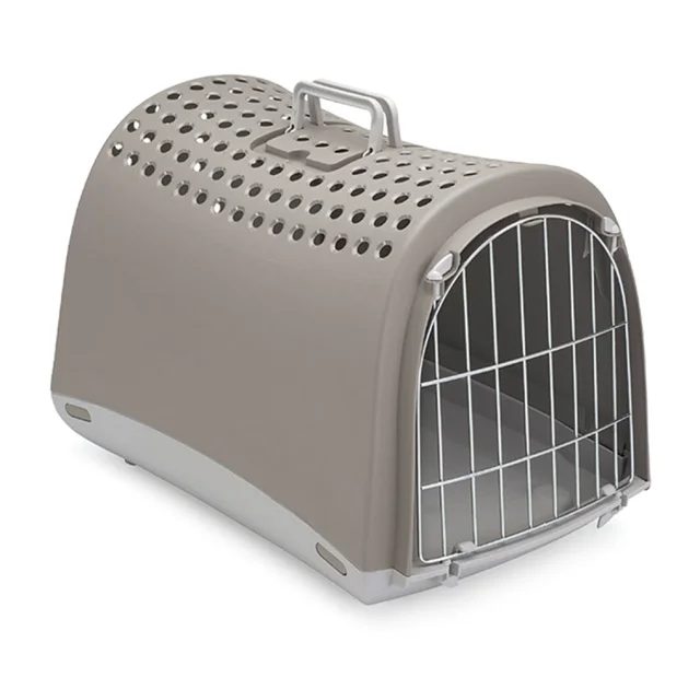 Переноска Imac Linus для собак и кошек, пластик, светло-серая, 50×32×34.5 см