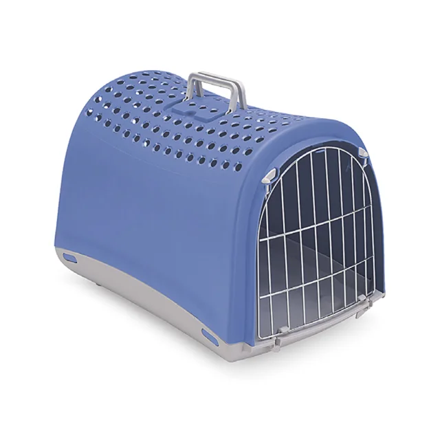 Переноска Imac Linus для собак и кошек, пластик, синяя, 50×32×34.5 см