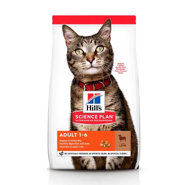 Сухий корм Hill's Science  Plan Adult для котів, з ягням і рисом, 3 кг