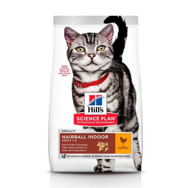 Сухий корм Hill's Science  Plan Adult Hairball & Indoor для котів, з куркою, 1.5 кг