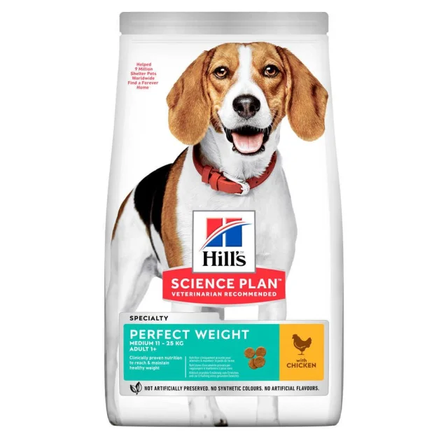 Сухий корм Hill's Science  Plan Adult Perfect Weight Medium для собак, з куркою, 12 кг