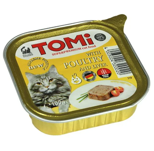 Паштет Tomi poultry liver супер премиум з курячою печінкою, для котів, 100 г