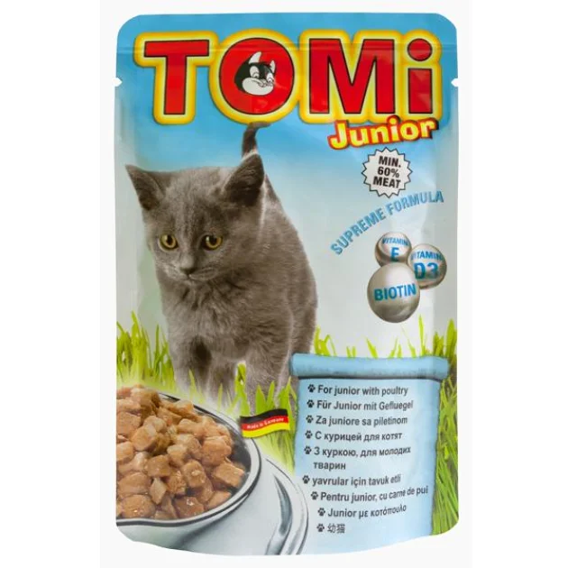 Консерви Tomi junior для кошенят, вологий корм, пауч, 100 г