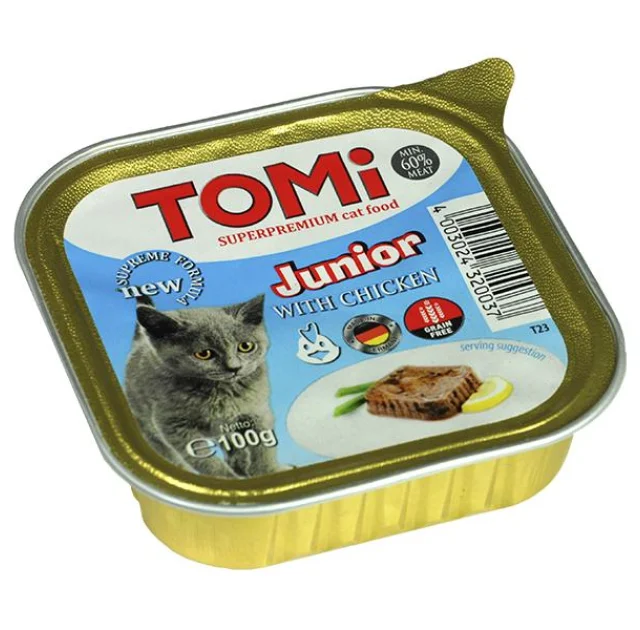 Консерви Tomi junior супер преміум, для кошенят з куркою, паштет, 100 г