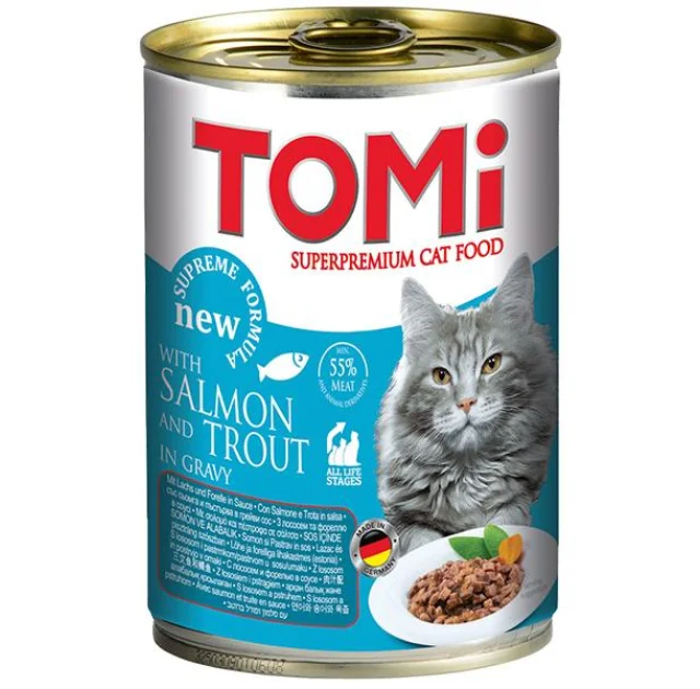 Консерви Tomi salmon trout з лососем і фореллю, для котів, 400 г