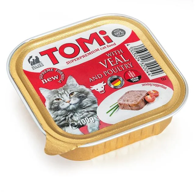 Консерви Tomi veal poultry з телятиною і птицею, для котів, 100 г
